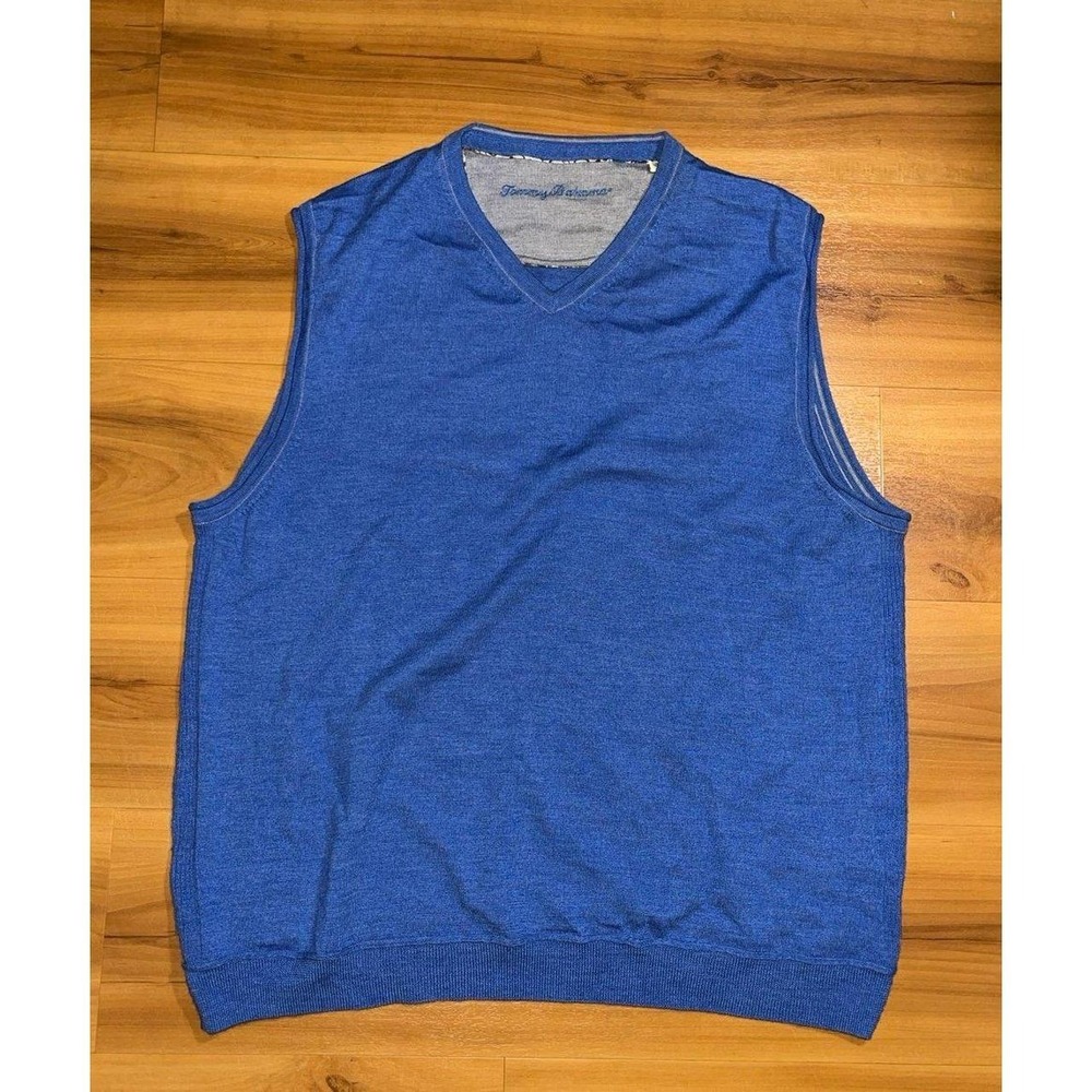 Mens Tommy Bahama 100% Merino Wool V-Neck Sleeveless Casual Sweater Vest